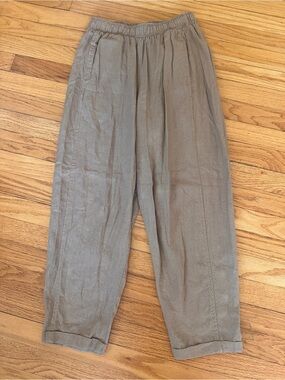 Max Studio Linen-Blend Barrel-Leg Pants